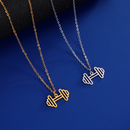 Colar Cordão Fit Feminino Aço inoxidável Corrente ouro 18k Prateado Pingente Maromba Haltere Coração