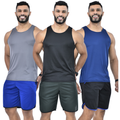 Kit 3 Regatas Masculinas Dry para Academia e Treino Camiseta Sem Manga Fitness Premium
