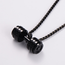 Colar e Pingente Haltere Aço Inoxidável -Academia Musculação Maromba Fitness Cordão com Halter fit