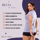 Blusa Feminina De Tule Transparente Academia Fitness Camisão Fitness Treino