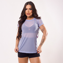 Blusa Feminina De Tule Transparente Academia Fitness Camisão Fitness Treino