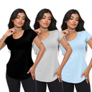 KIT 3 Blusa tapa Bumbum de Viscolycra