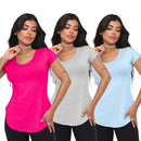 KIT 3 Blusa tapa Bumbum de Viscolycra