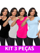 KIT 3 Blusa tapa Bumbum de Viscolycra