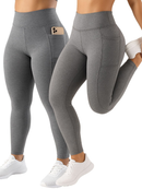 Calça Legging Feminina com Bolso Lateral Zero Transparência Cintura Alta