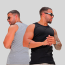 Kit 3 Regata  Masculinas Caneladas Slim em Algodão Americano, Para Treino e Praia