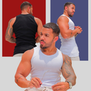 Kit 3 Regatas Masculinas Caneladas Slim em Algodão Americano, Para Treino e Praia