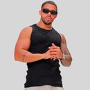 Kit 3 Regata  Masculinas Caneladas Slim em Algodão Americano, Para Treino e Praia