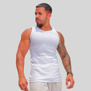 Kit 3 Regata  Masculinas Caneladas Slim em Algodão Americano, Para Treino e Praia