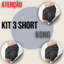 Kit 3 Bermuda  Masculinas 2 em 1 KONG Premium Com Forro de Compressão e Suporte para Toalha