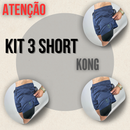 Kit 3 Bermuda  Masculinas 2 em 1 KONG Premium Com Forro de Compressão e Suporte para Toalha