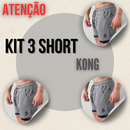 Kit 3 Bermuda  Masculinas 2 em 1 KONG Premium Com Forro de Compressão e Suporte para Toalha