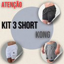 Kit 3 Bermuda  Masculinas 2 em 1 KONG Premium Com Forro de Compressão e Suporte para Toalha