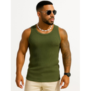 Kit 3 Regata  Masculinas Caneladas Slim em Algodão Americano, Para Treino e Praia