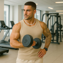 Kit 3 Regatas Masculinas Caneladas Slim em Algodão Americano, Para Treino e Praia