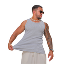 Kit 3 Regata  Masculinas Caneladas Slim em Algodão Americano, Para Treino e Praia