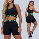 Conjunto Academia Top e Shorts Elastico Exposto