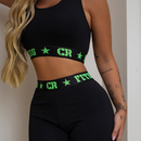 Conjunto Academia Top e Short Elastico Exposto