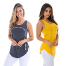 Kit com 2 blusa /Regatas Femininas Fitness Basicas Academia Mulher Crossfit Yoga Pilates