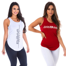 Kit com 2 blusa /Regatas Femininas Fitness Basicas Academia Mulher Crossfit Yoga Pilates