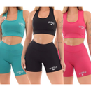 kit 3 Conjuntos Top e Shorts Feminino Los Angeles